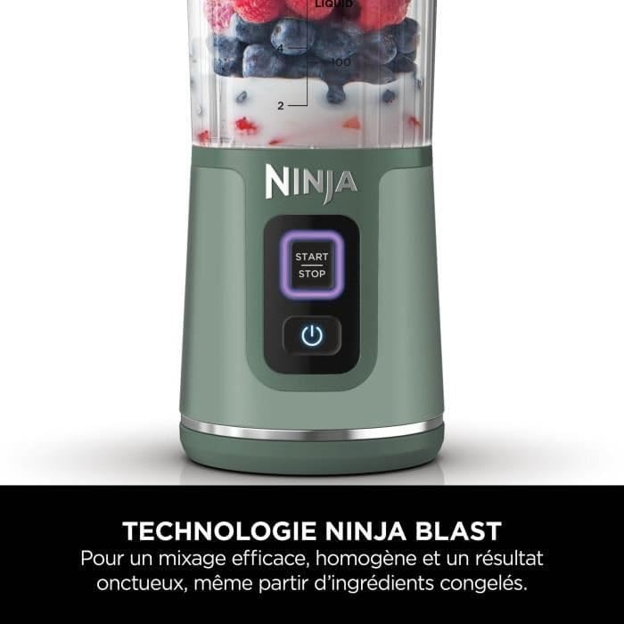 image:imageNinja Blast BC151EUEM Portable BlenderBlenderSmoothie Maker 530 ml Cup Leakproof Lid Powerful Mini Stand Mixer Wireless amp Rechargeable Crushes Ice amp Fruit Green