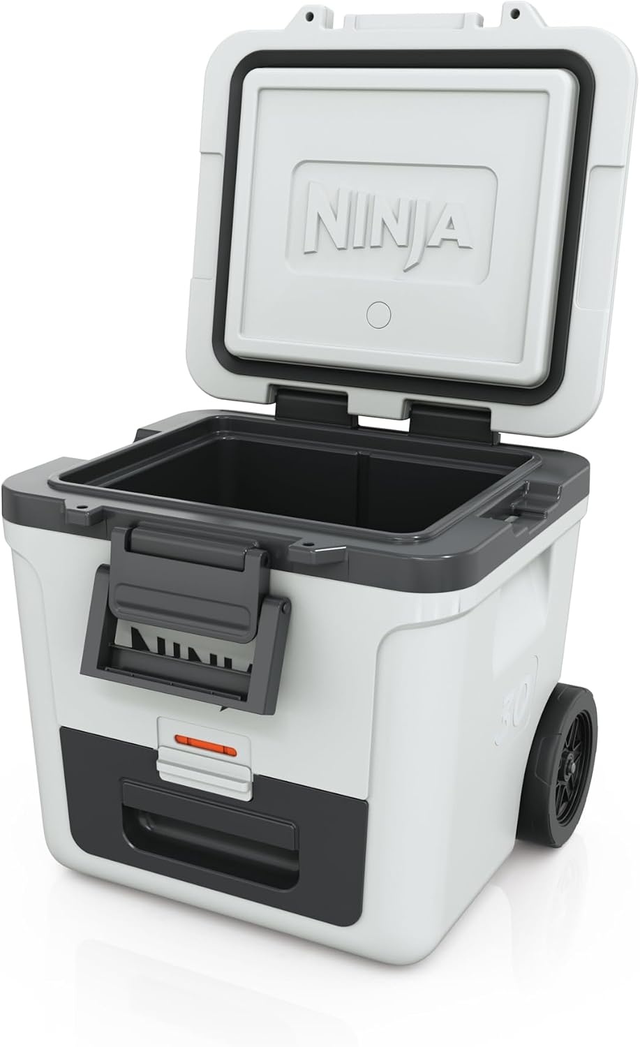 image:imageNinja FrostVault HeavyDuty Insulated Cool Box Wheeled Premium Cooler with Dry Zone Integrated FridgeTemp Dry Storage Drawer Keeps Ice for Days Ideal for Picnics Camping and FestivalsWhite