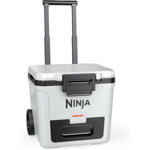 Ninja FrostVault Heavy-Duty Insulated Cool Box, Wheeled Premium Cooler with Dry Zone Integrated Fridge-Temp Dry Storage Drawer, Keeps Ice for Days, Ideal for Picnics, Camping and Festivals(White)