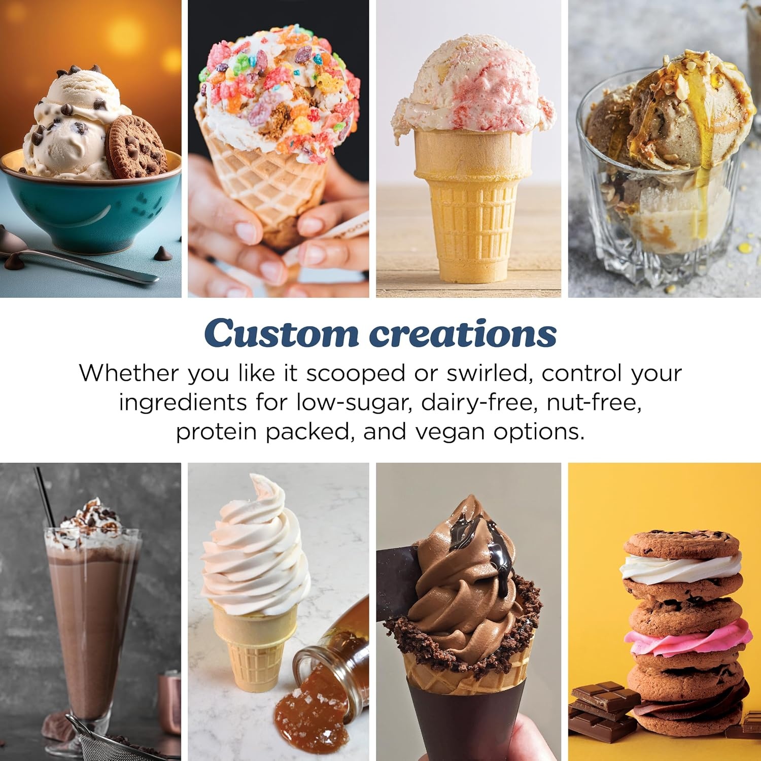 image:imageNinja Creami Scoop amp Swirl 13in1 Ice Cream and Soft Serve Maker NC701BRCREAMi Scoop Swirl Navy