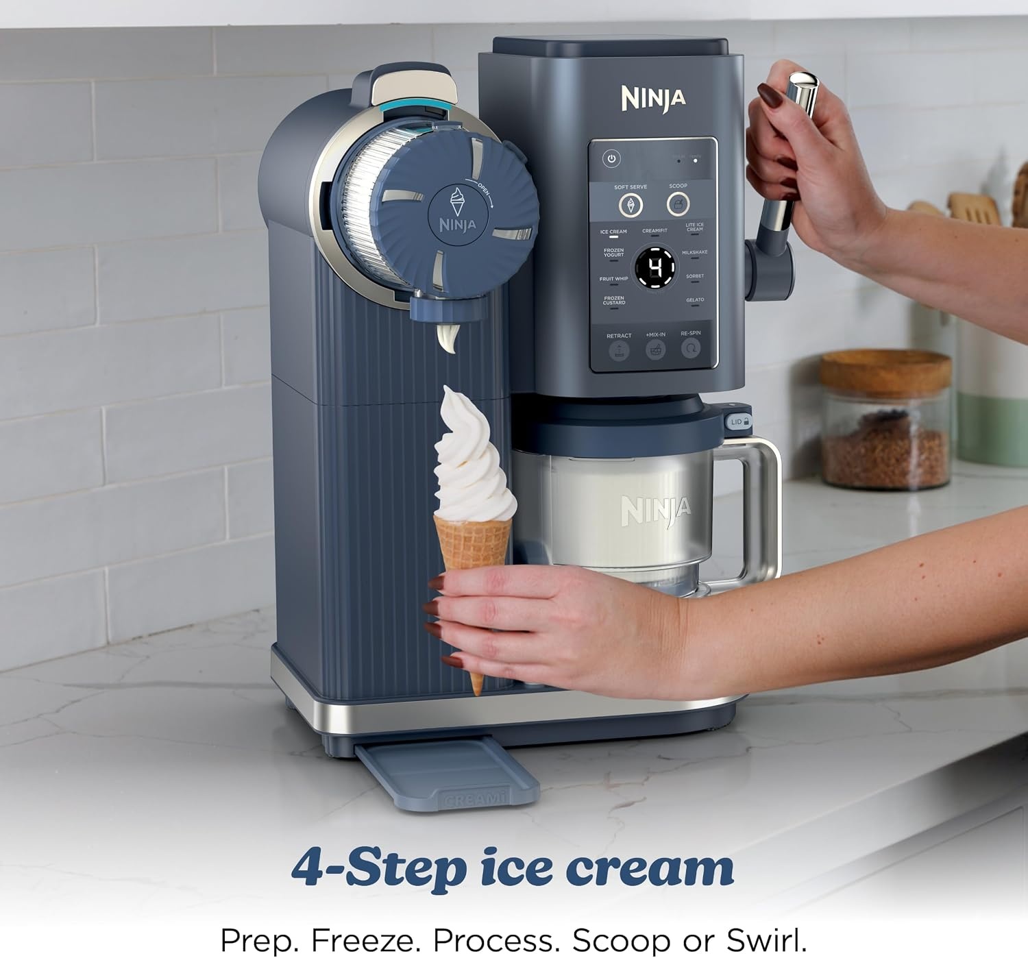 image:imageNinja Creami Scoop amp Swirl 13in1 Ice Cream and Soft Serve Maker NC701BRCREAMi Scoop Swirl Navy