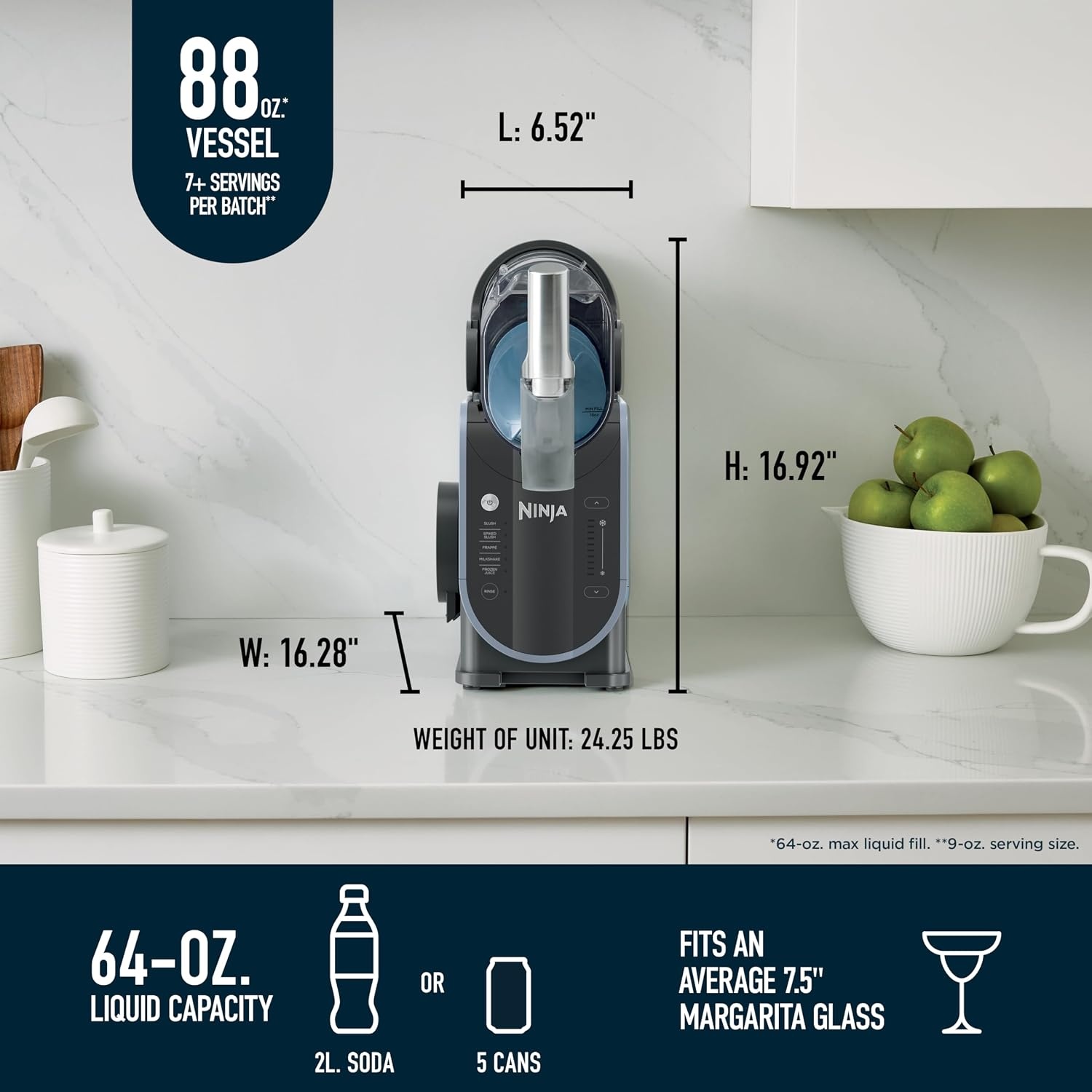 image:imageNinja SLUSHi Smart Frozen Drink Maker SlushAisst Techonology FS351BLBlack