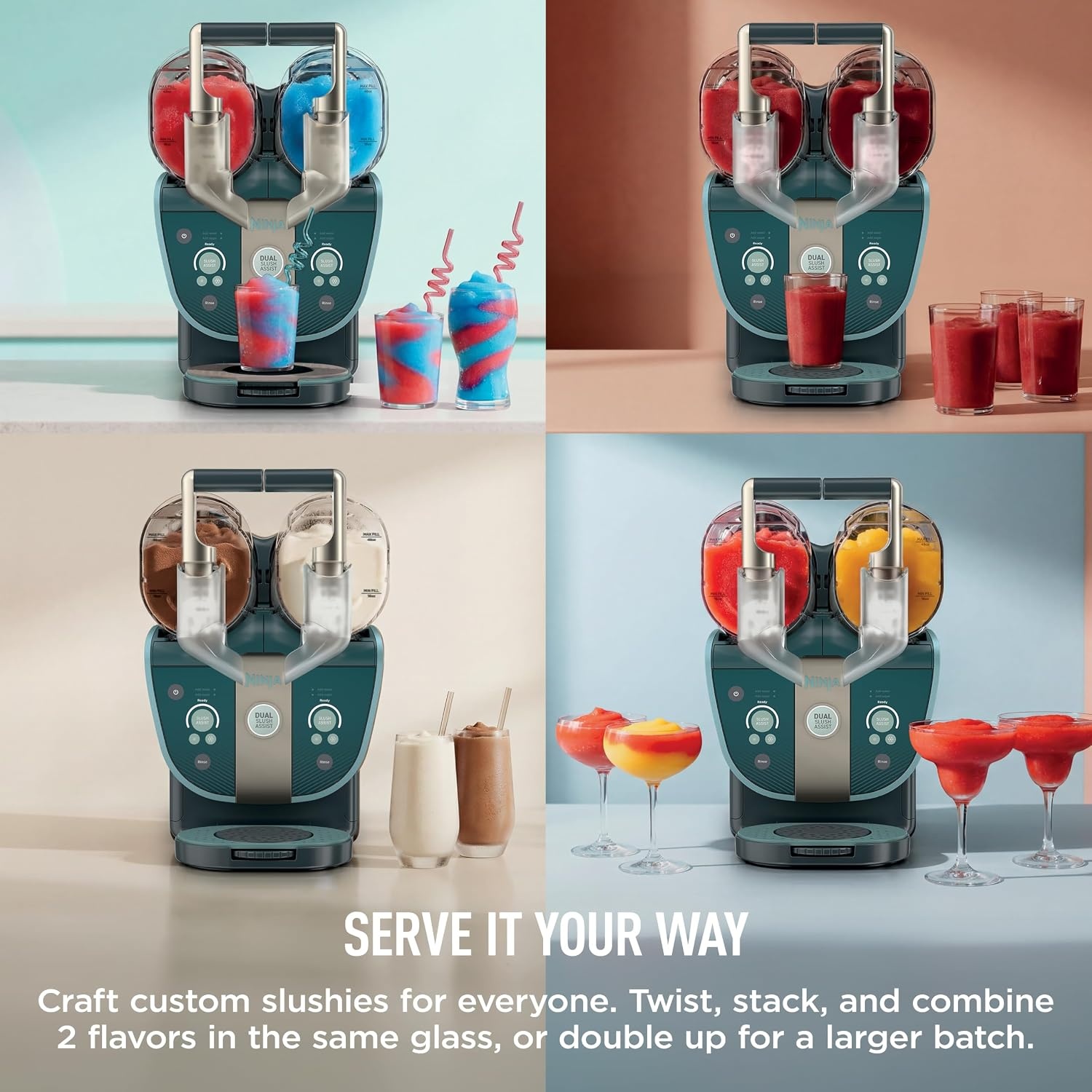 image:imageNinja SLUSHi Smart Frozen Drink Maker SlushAisst Techonology FS351BLGreen