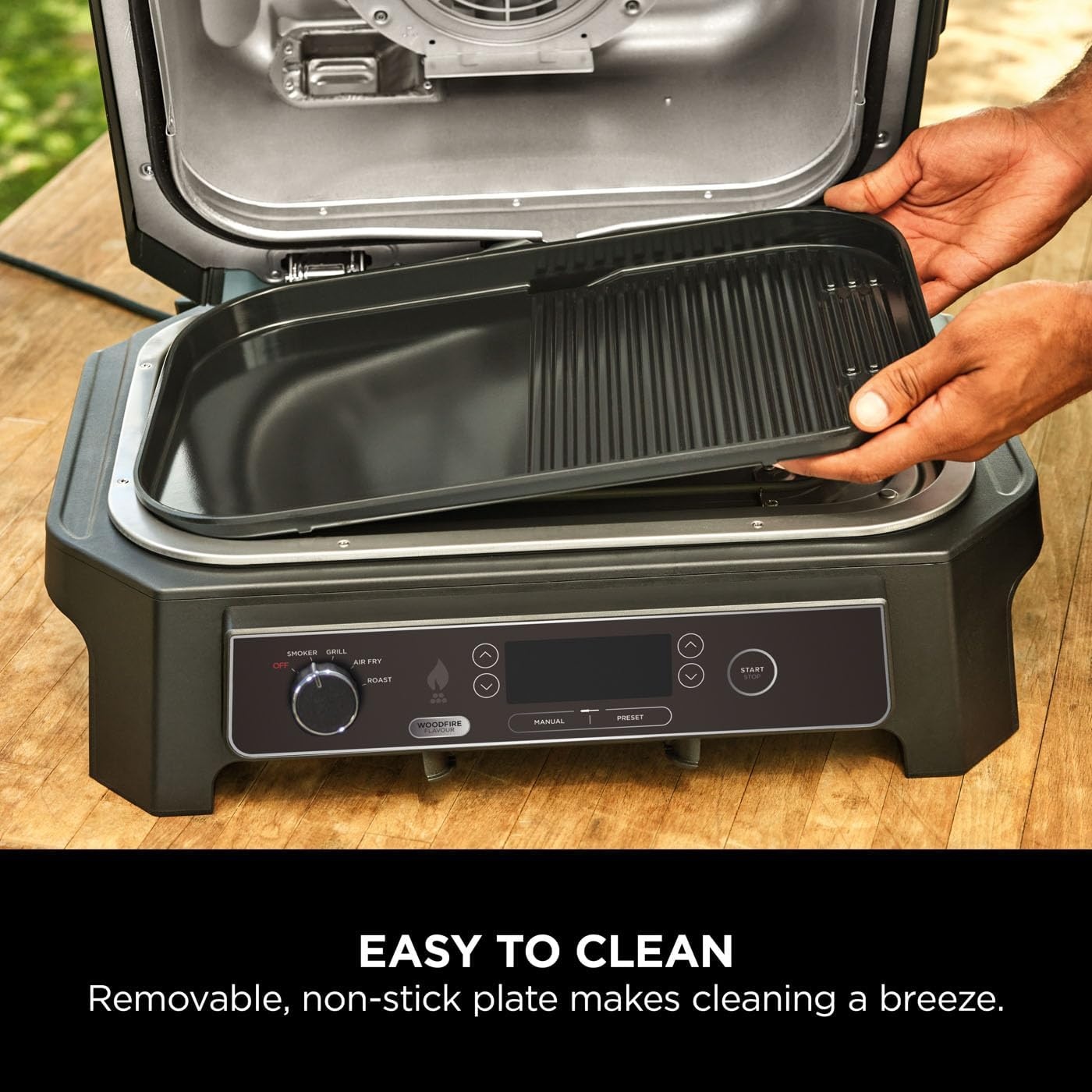 image:imageNinja Woodfire XL Flat Plate NonStick Flat Top BBQ Griddle PlateWoodFire BBQ Grill XL
