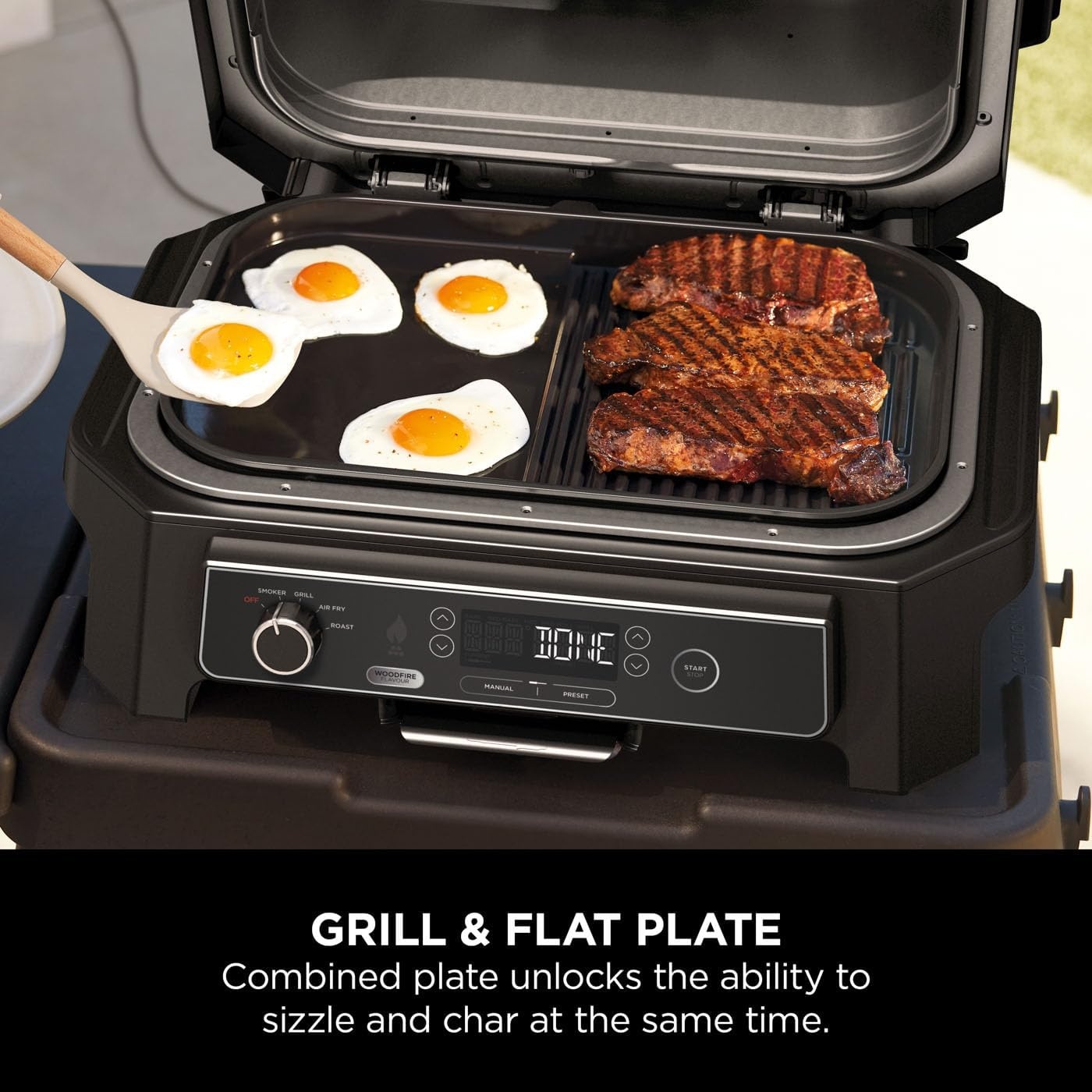 image:imageNinja Woodfire XL Flat Plate NonStick Flat Top BBQ Griddle PlateWoodFire BBQ Grill XL