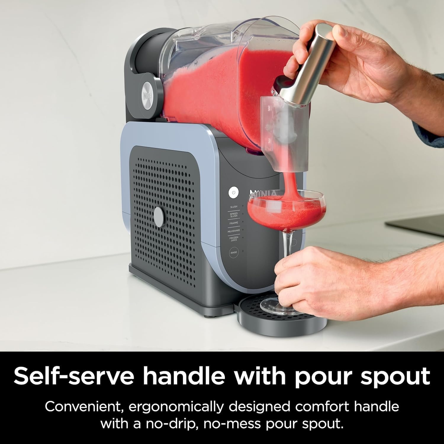 image:imageNinja SLUSHi 88 oz Professional Frozen Drink Maker FS301Q NoIceNeeded Slushie Machine with 5 Versatile Preset Programs for Smoothies Cocktails Milkshakes and More