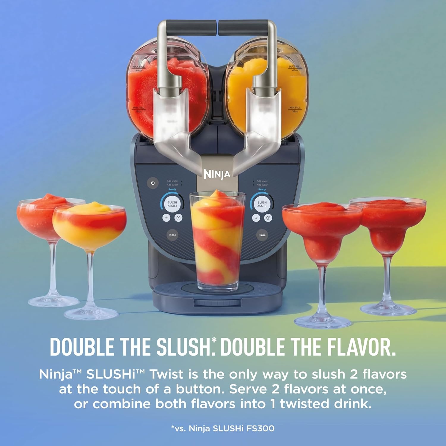 image:imageNinja SLUSHi Twist Smart Frozen Drink Maker with Dual SlushAssist FS701PUNavy Blue