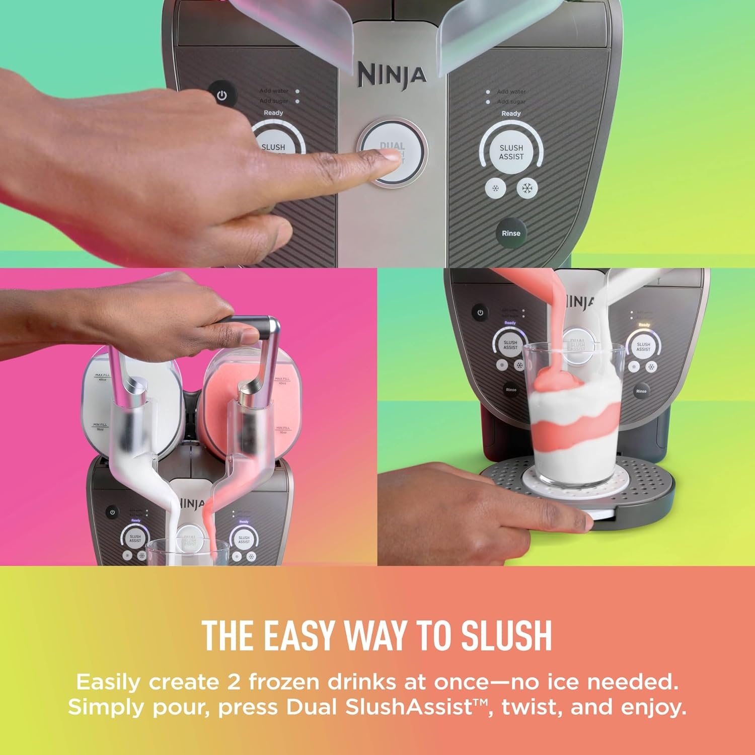 image:imageNinja SLUSHi Twist Smart Frozen Drink Maker with Dual SlushAssist FS701PUNavy Blue