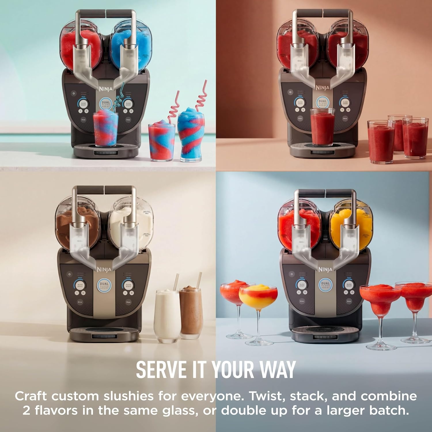 image:imageNinja SLUSHi Twist Smart Frozen Drink Maker with Dual SlushAssist FS701PUTaupe