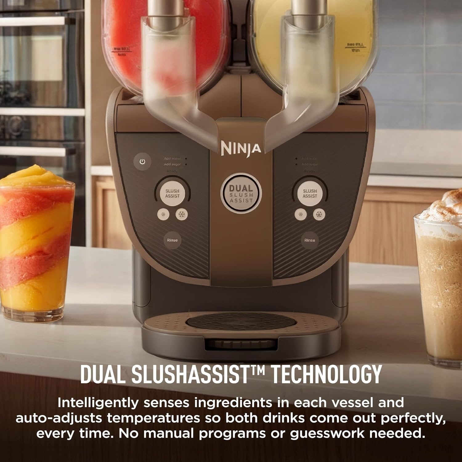 image:imageNinja SLUSHi Twist Smart Frozen Drink Maker with Dual SlushAssist FS701PUTaupe