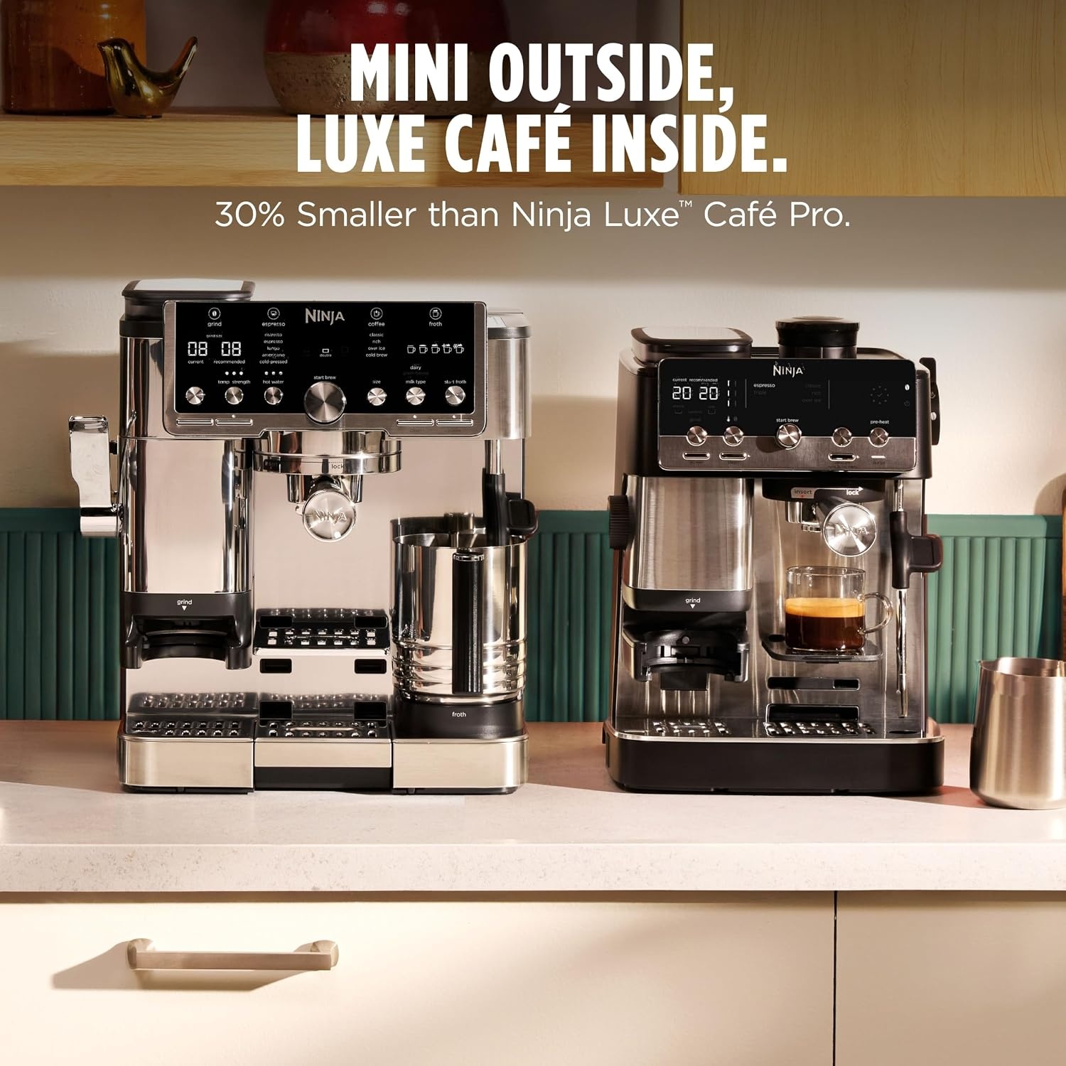 image:imageNinja Luxe Caf Mini Plus with AutoFroth Espresso amp Drip Stainless ES351Luxe Caf Mini
