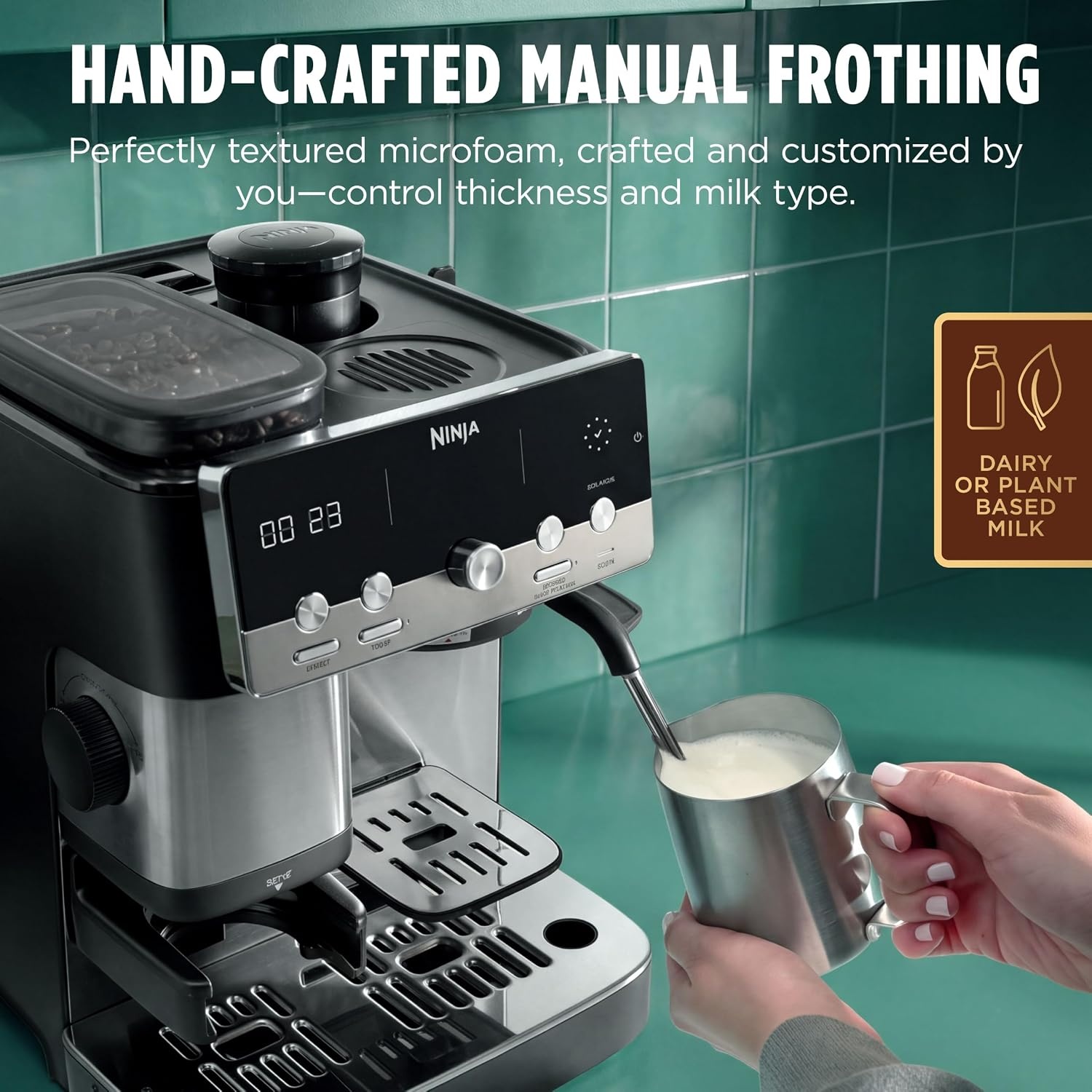 image:imageNinja Luxe Caf Mini Plus with AutoFroth Espresso amp Drip Stainless ES351Luxe Caf Mini