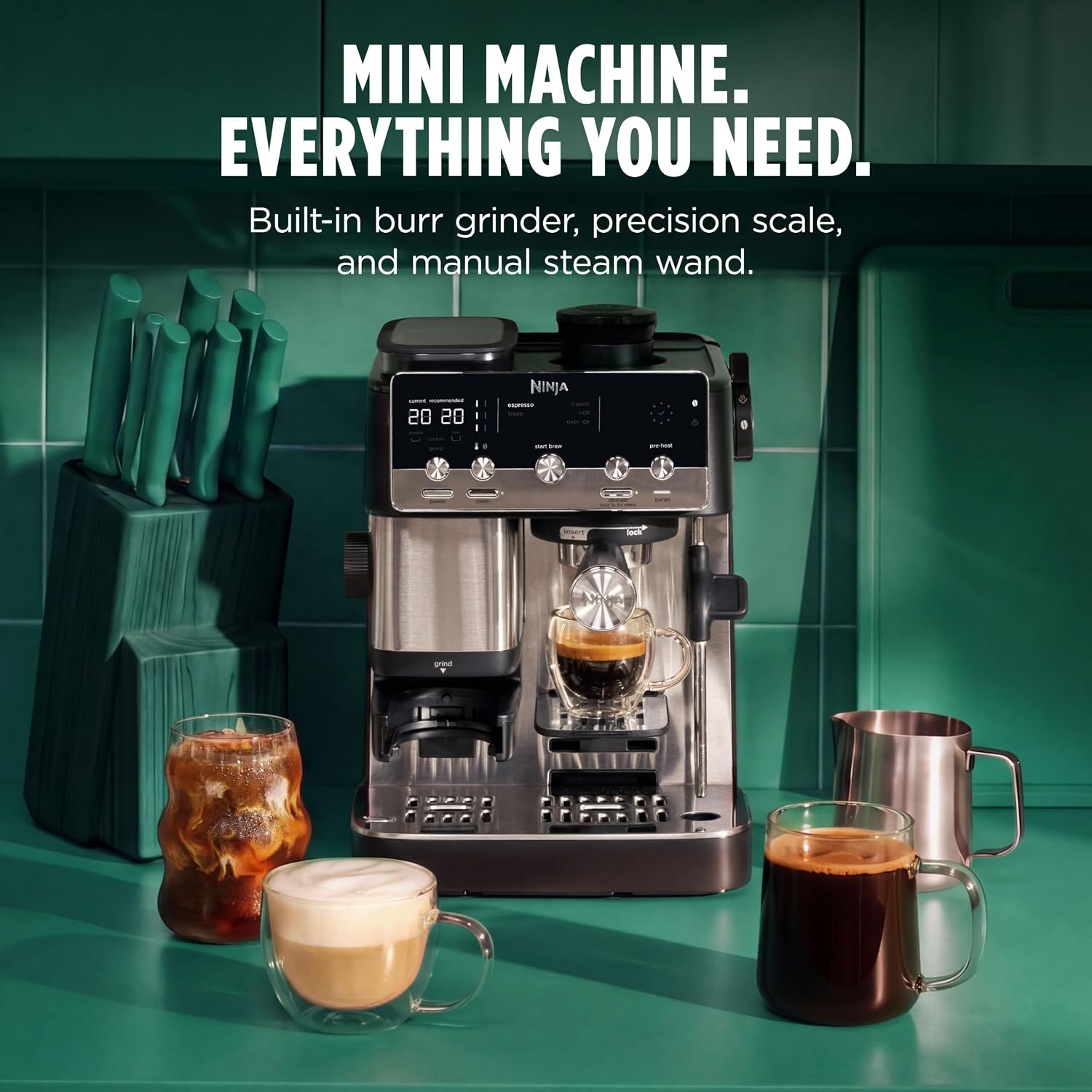 image:imageNinja Luxe Caf Mini Plus with AutoFroth Espresso amp Drip Stainless ES351Luxe Caf Mini