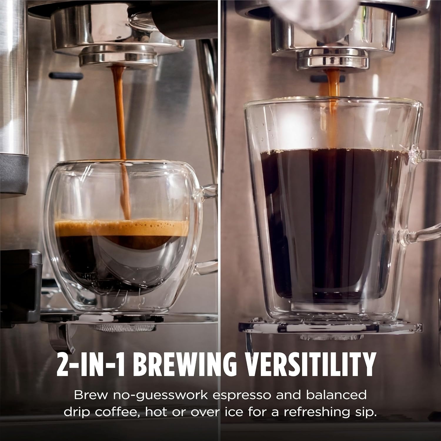 image:imageNinja Luxe Caf Mini Plus with AutoFroth Espresso amp Drip Stainless ES351Luxe Caf Mini