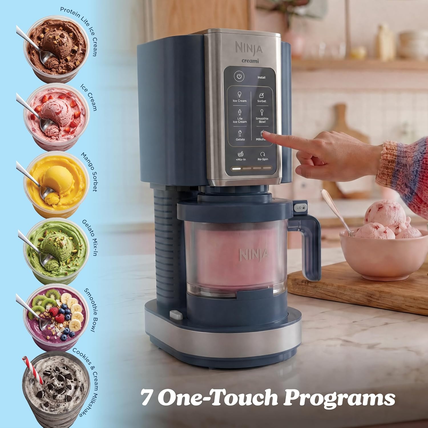 image:imageNinja Creami 7in1 Ice Cream Maker Plum NC351PUCREAMi 7in1 w 2 Pints Navy