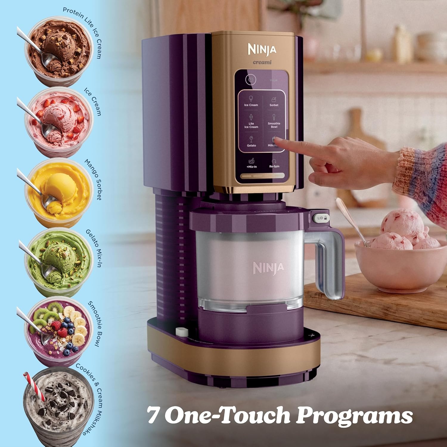 image:imageNinja Creami 7in1 Ice Cream Maker Plum NC351PUCREAMi 7in1 w 2 Pints Plum