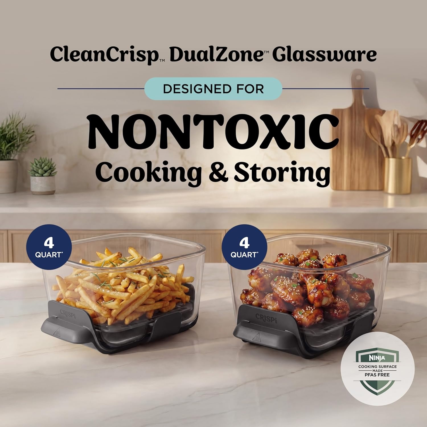 image:imageNinja Crispi DualZone Glass Countertop Air Fryer Vista Green DD101GN2Cyberspace