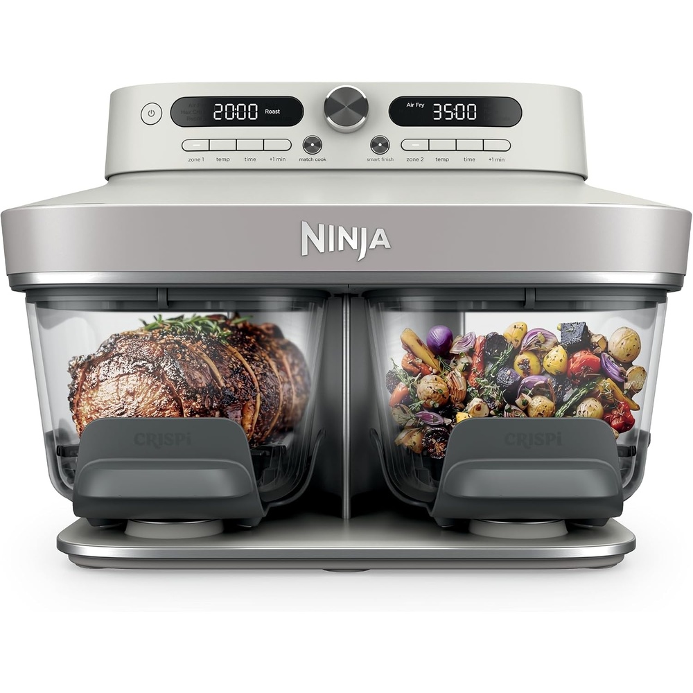 image:imageNinja Crispi DualZone Glass Countertop Air Fryer Vista Green DD101GN2Bone