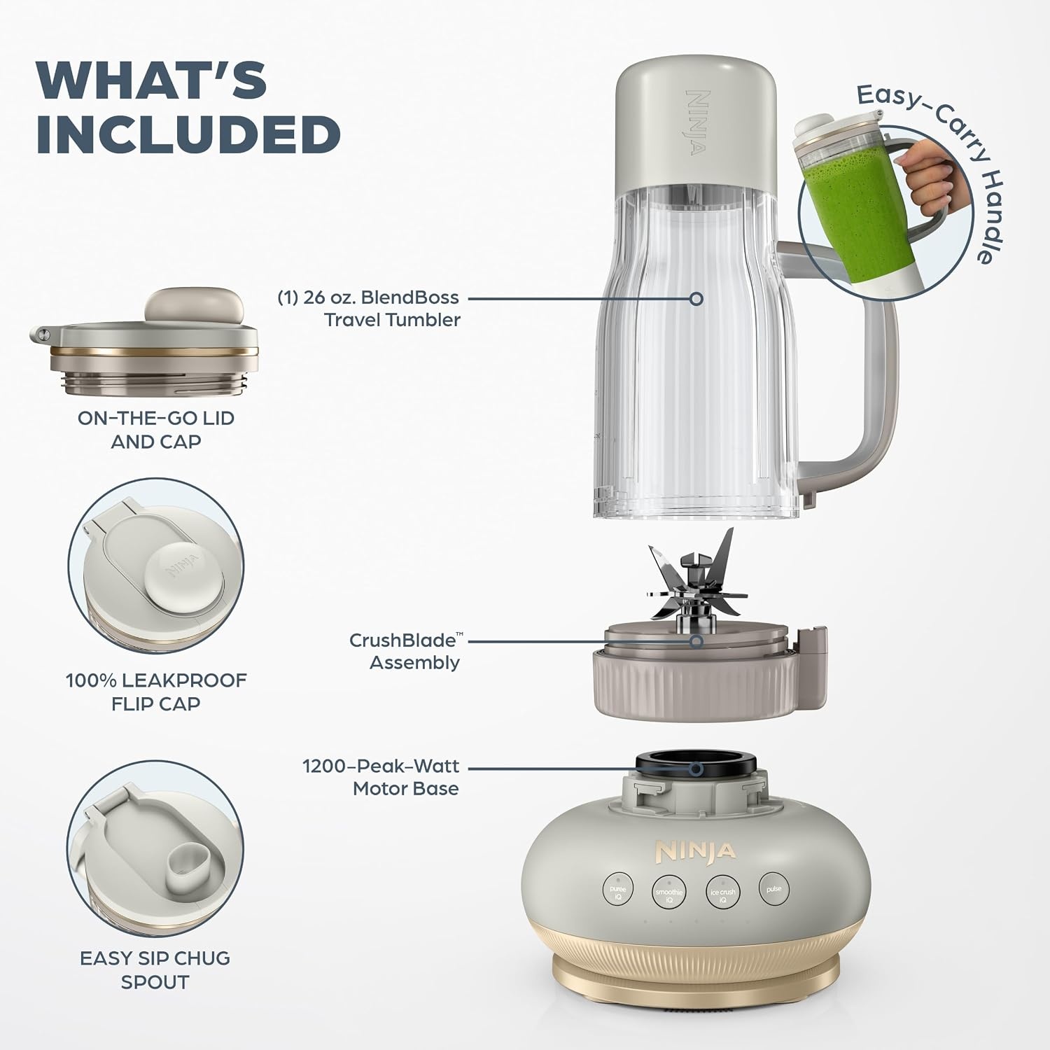 image:imageNinja French Door Premier Air Fry Oven Amazon Exclusive Bone amp ChampagneBlendBOSS Personal Blender
