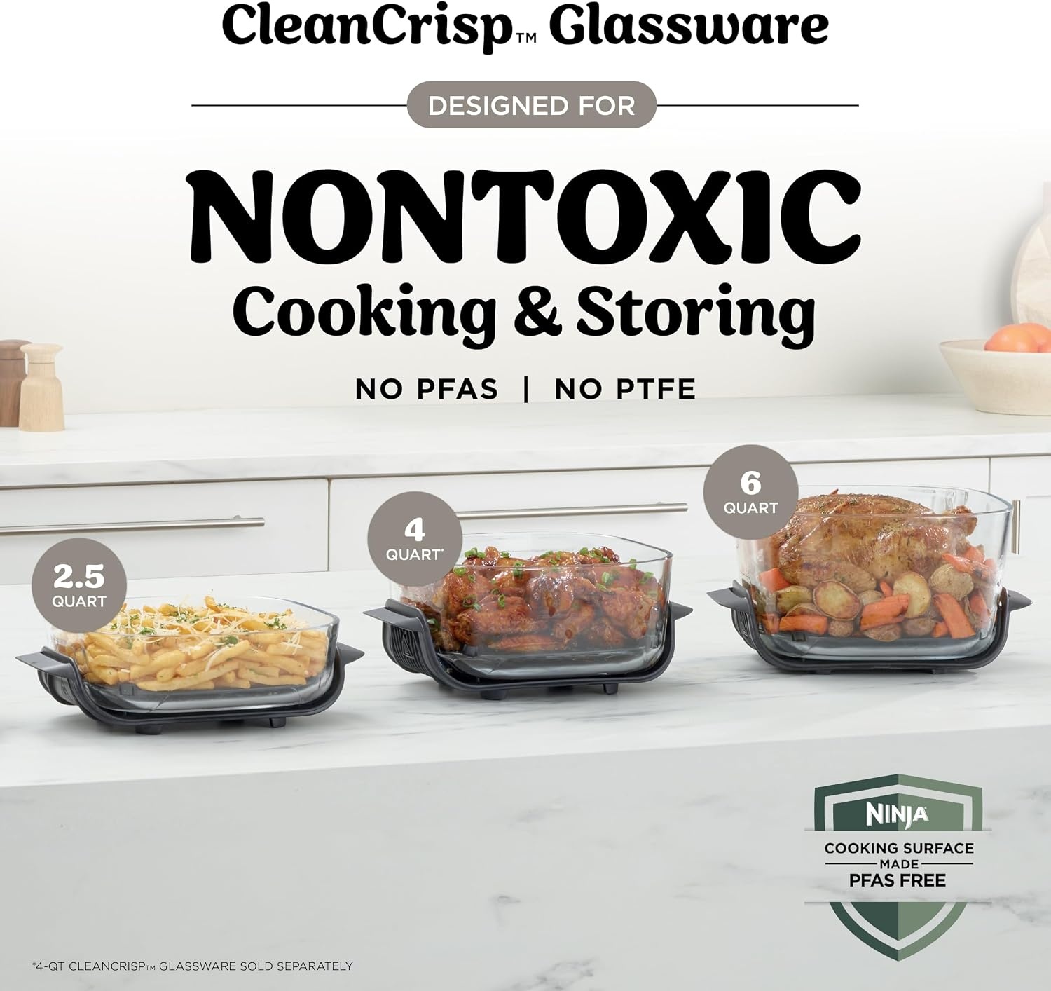 image:imageNinja French Door Premier Air Fry Oven Amazon Exclusive Bone amp ChampagneCrispi Pro Glass Air Fryer