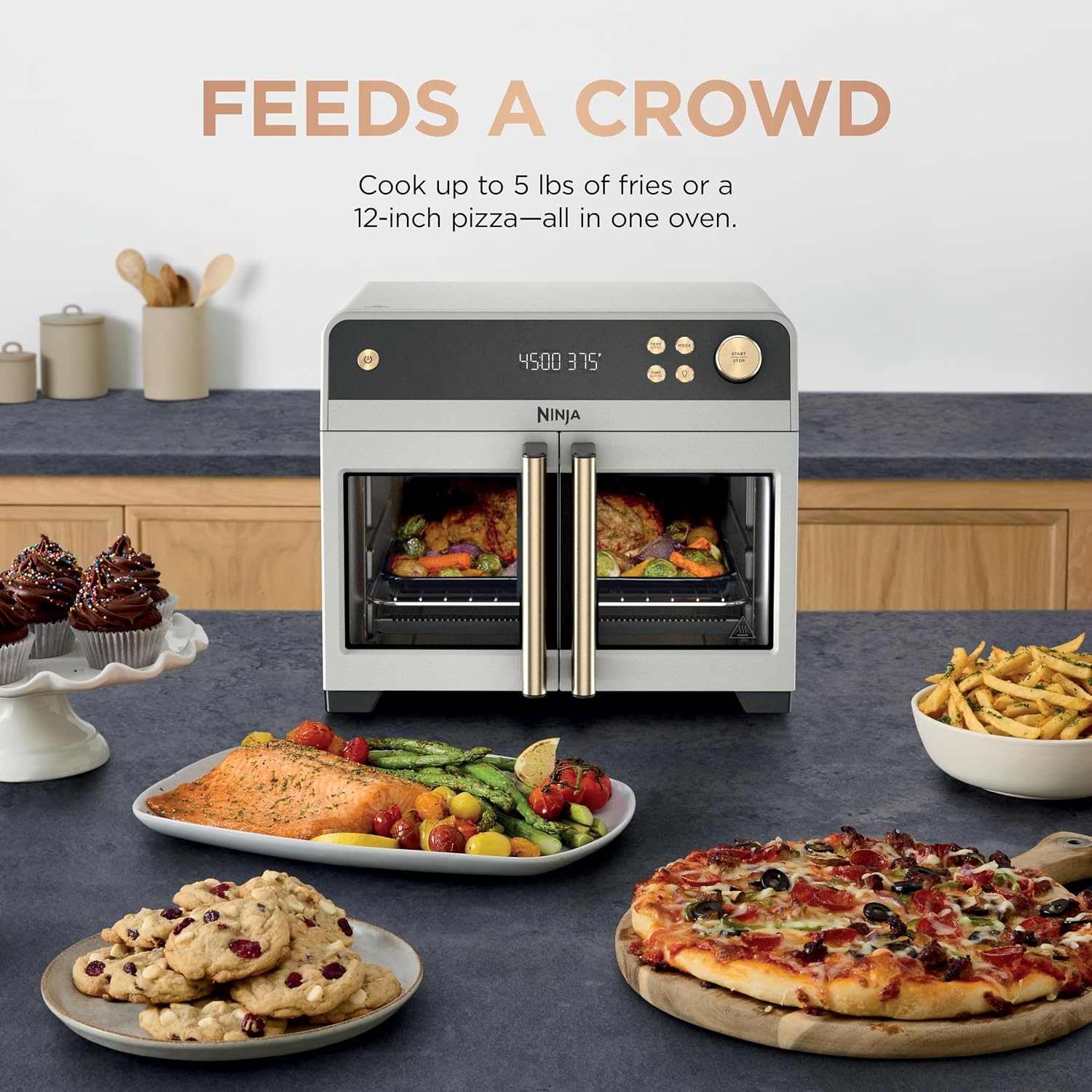 image:imageNinja French Door Premier Air Fry Oven Amazon Exclusive Bone amp ChampagneFrench Door Air FryOven
