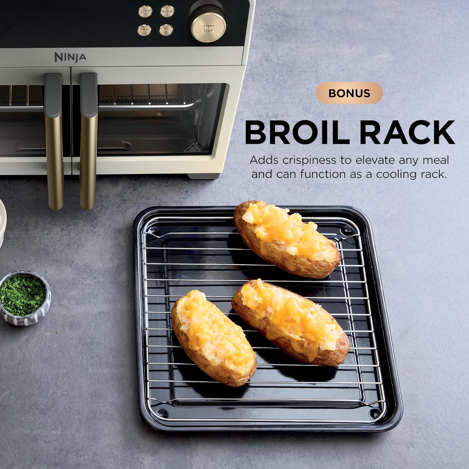 image:imageNinja French Door Premier Air Fry Oven Amazon Exclusive Bone amp ChampagneFrench Door Air FryOven