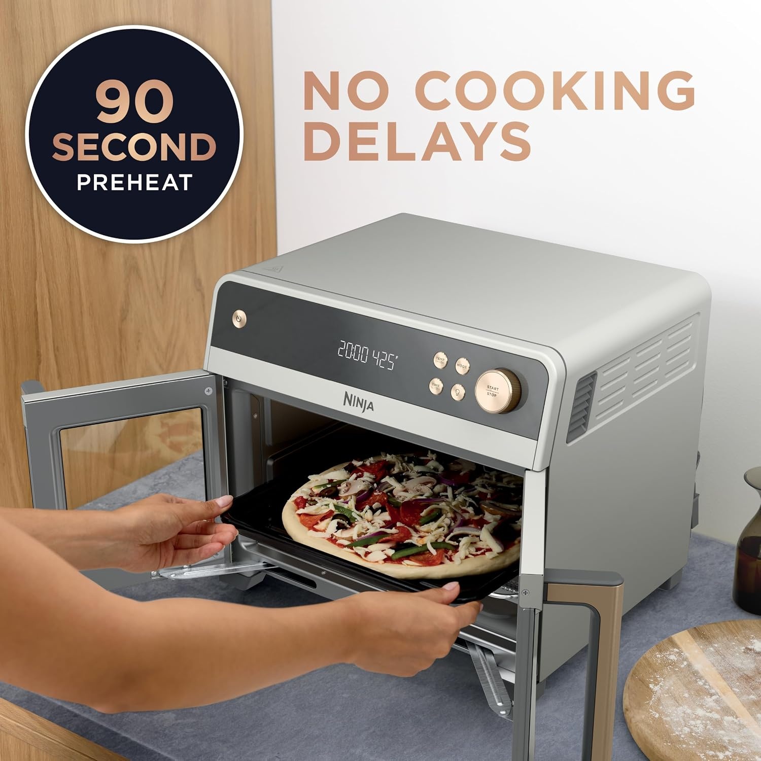 image:imageNinja French Door Premier Air Fry Oven Amazon Exclusive Bone amp ChampagneFrench Door Air FryOven