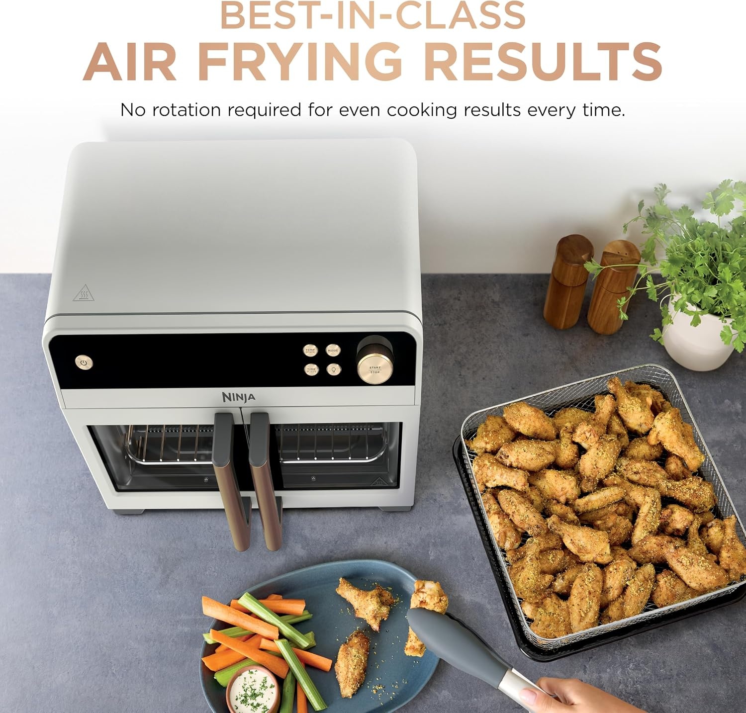 image:imageNinja French Door Premier Air Fry Oven Amazon Exclusive Bone amp ChampagneFrench Door Air FryOven