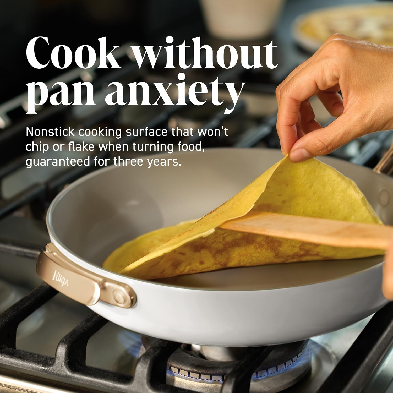 image:imageNinja French Door Premier Air Fry Oven Amazon Exclusive Bone amp ChampagneNeverQuit Cookware Set