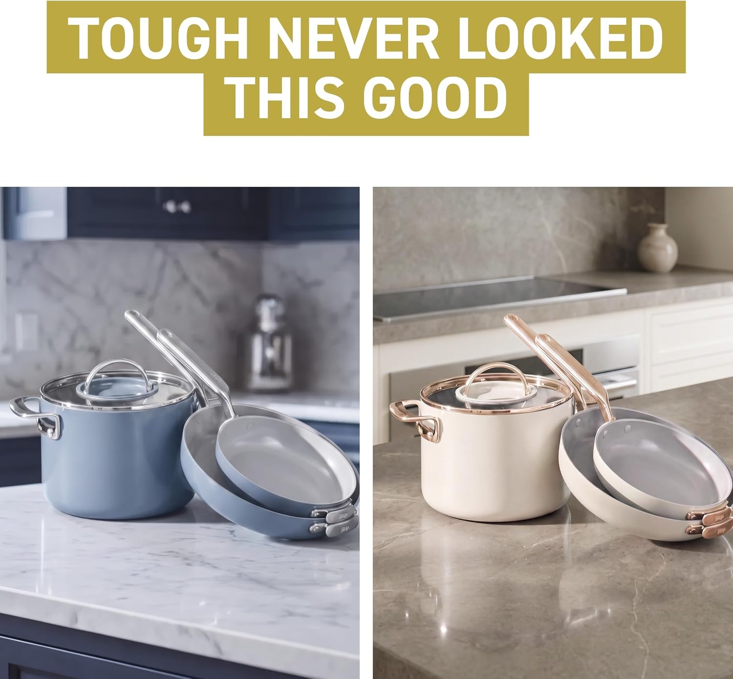 image:imageNinja French Door Premier Air Fry Oven Amazon Exclusive Bone amp ChampagneNeverQuit Cookware Set