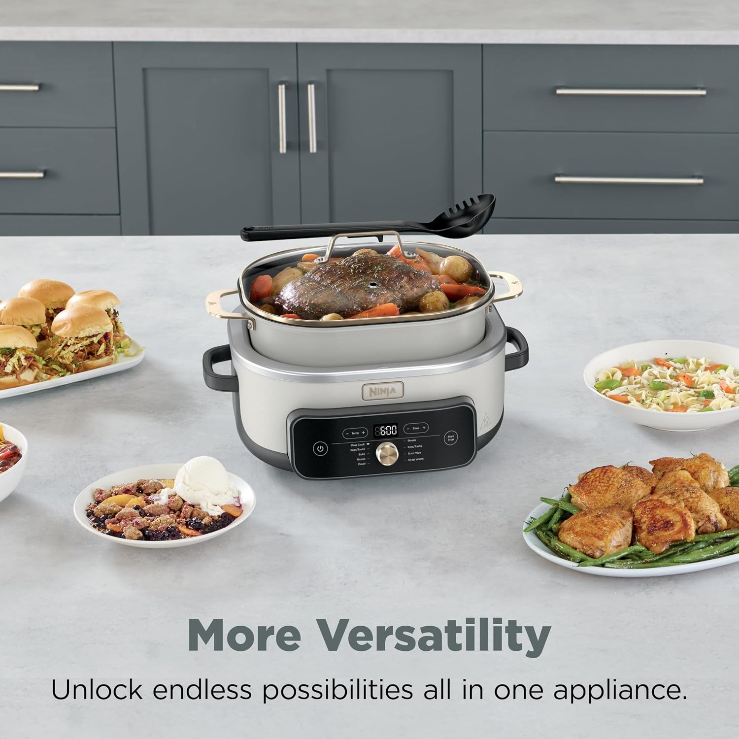 image:imageNinja French Door Premier Air Fry Oven Amazon Exclusive Bone amp ChampagnePossibleCooker