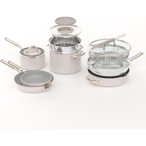 Ninja French Door Premier Air Fry Oven, Amazon Exclusive Bone & Champagne(NeverQuit Cookware Set)