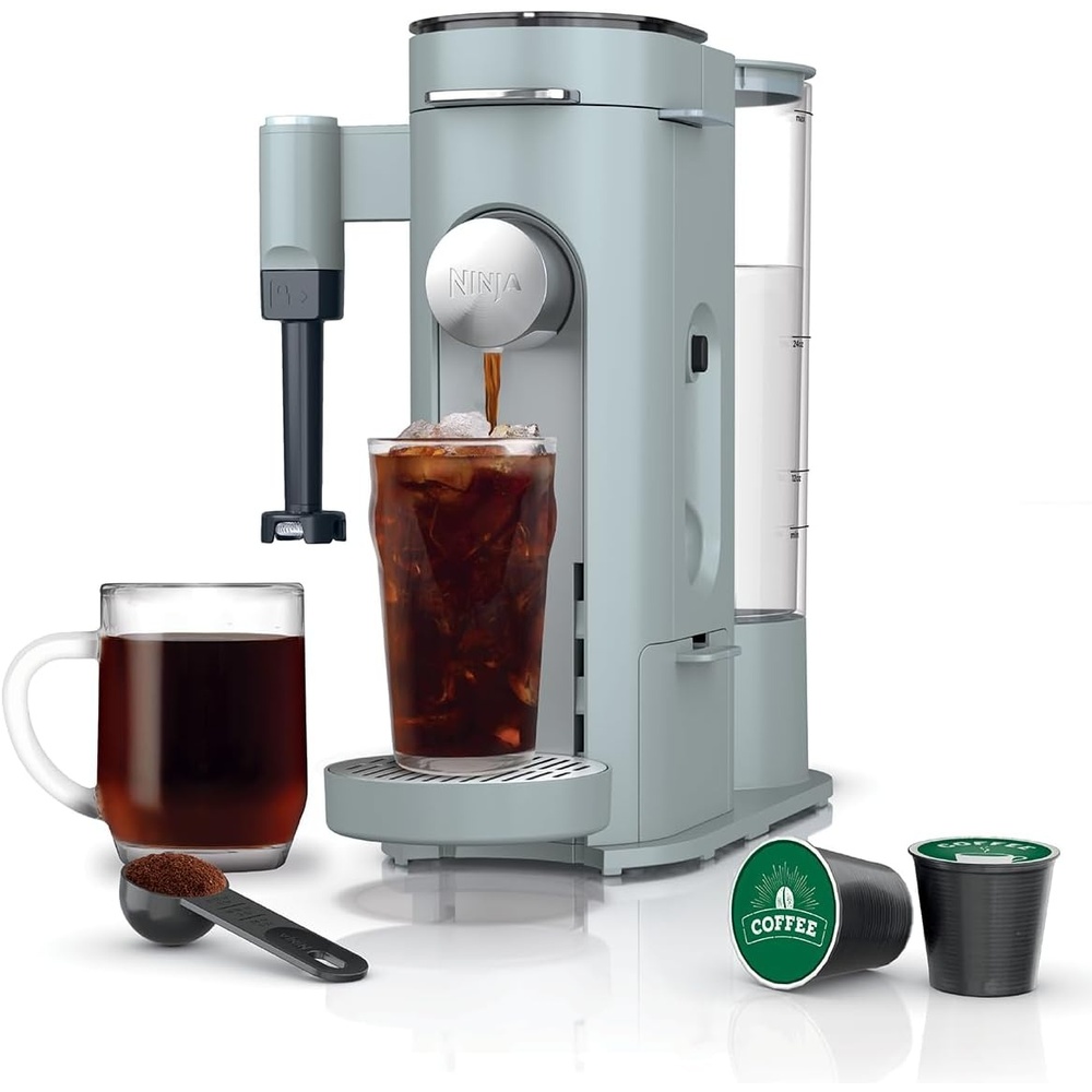 image:imageNinja Pod and Grounds Coffee Maker Amazon Exclusive Bone amp ChampagneGlacier Blue