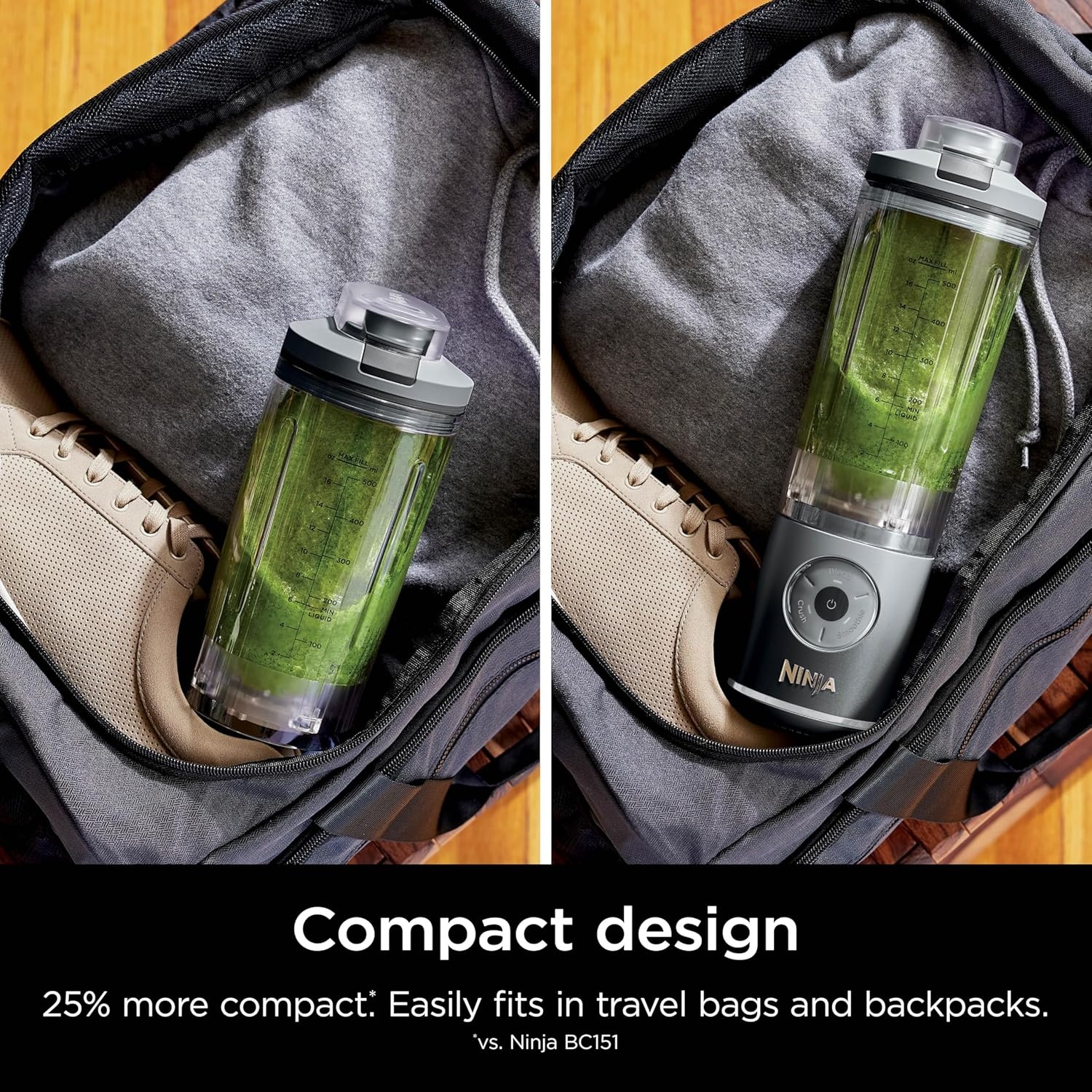image:imageNinja Blender Blast Max Cordless Personal Blender for Smoothies Frozen Drinks Ice Crush 22 oz Removable Container Leak Proof Lid BPA Free Dishwasher SafeGrey Fresco