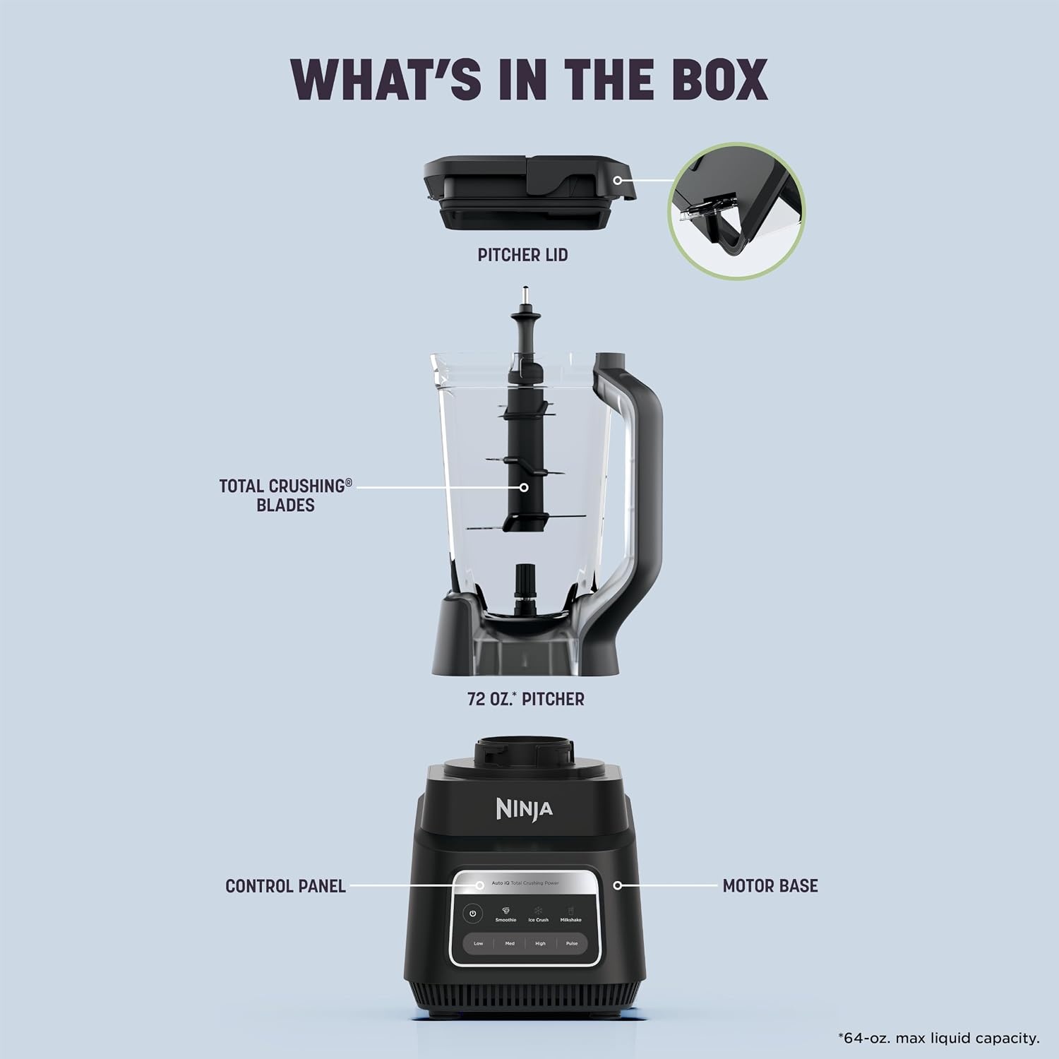 image:imageNinja TotalCrush Professional Blender with AutoiQ Velvet Tide IQ601BL