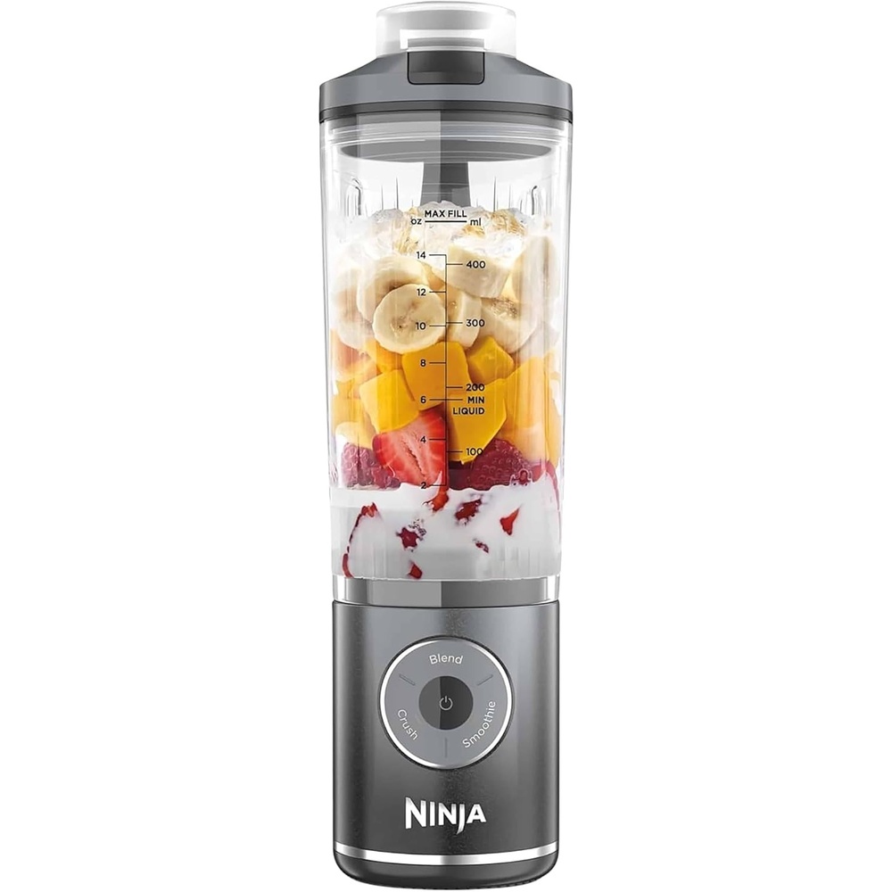 image:imageNinja Blast Max Portable Blender 570ml Refillable Cup and LeakProof Lid 3 Mixing Functions Makes Smoothies Protein Shakes and Granites Mint BC251EUMTCool Grey