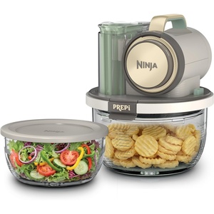 Ninja PREPi 5-in-1 Prep & Store System, Crinkle, Slice, Shred, PN301WH(Stone)