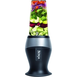 Ninja Personal Blender for Shakes, Smoothies, Food Prep, and Frozen Blending with 700-Watt Base and (2) 16-Ounce Cups with Spout Lids (QB3000SS) (Renewed)