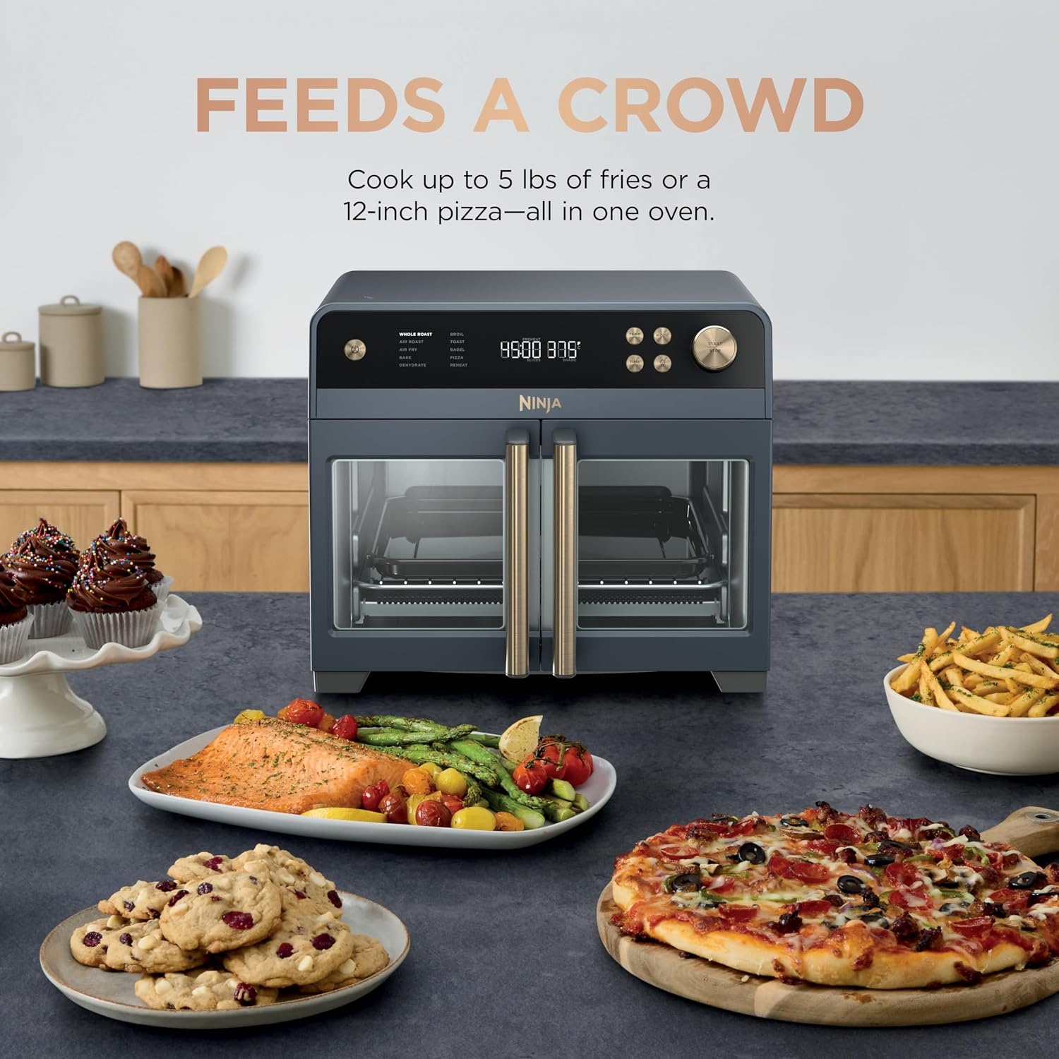 image:imageNinja French Door Premier Air Fry Oven with Cutting Board Steel FO103Cyberspace