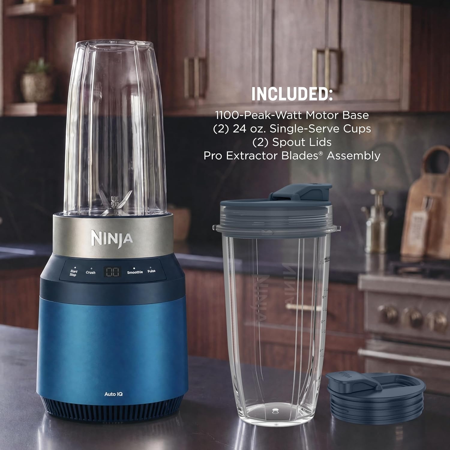 image:imageNinja NutriPlus Personal Blender 900PW 3 20oz Cups Pink BN301PKBRNAuto Blend Blue