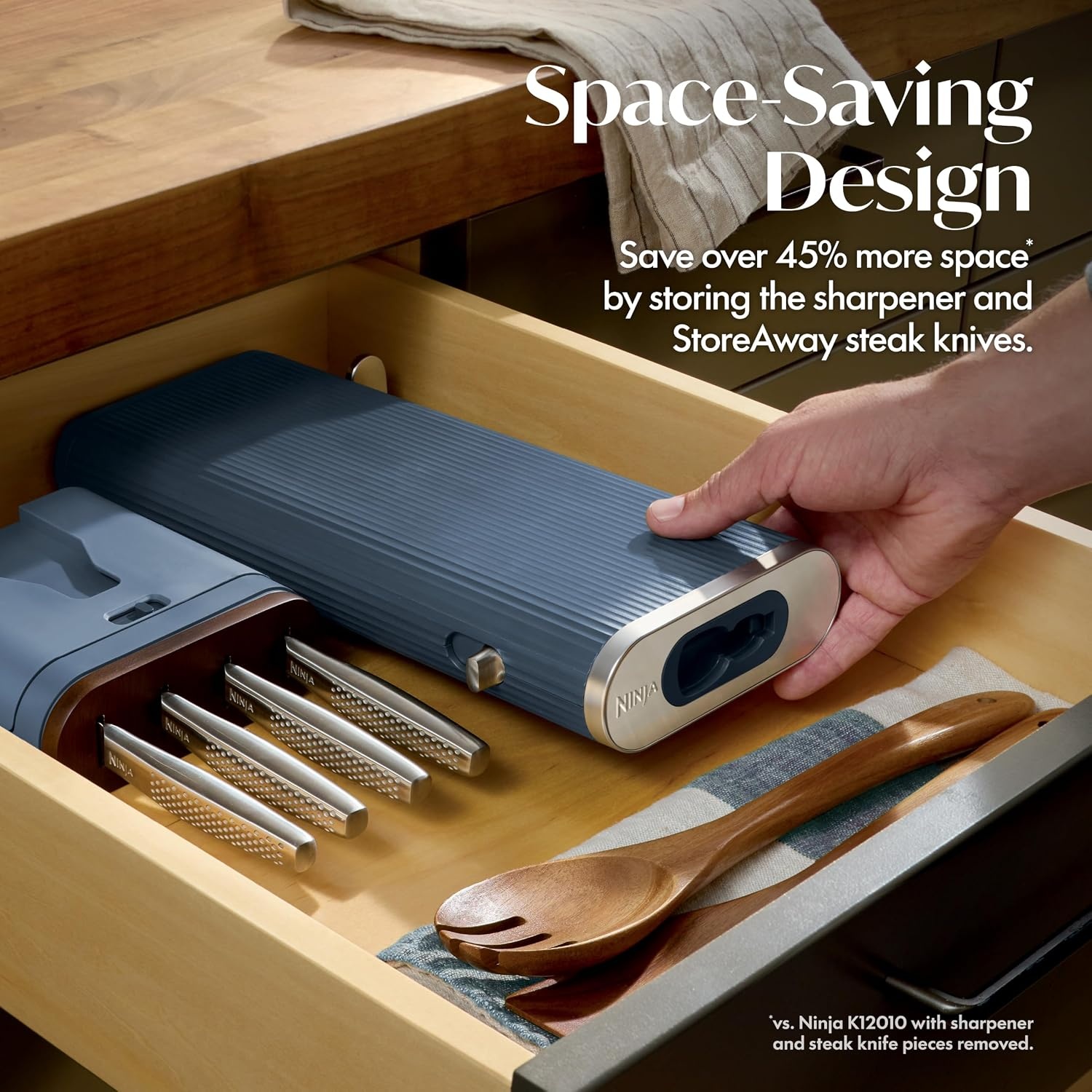 image:imageNinja Premium 11pc Knife Set Removable Sharpener Slate WK62011BK3Slate
