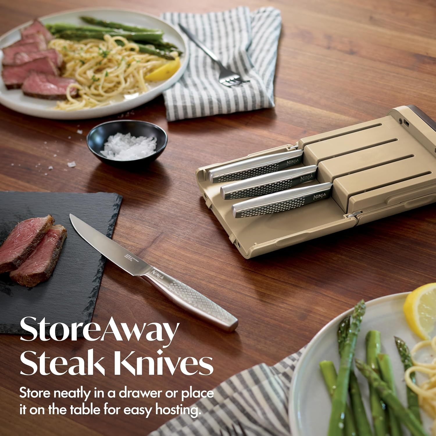 image:imageNinja Premium 11pc Knife Set Removable Sharpener Slate WK62011BK3Slate
