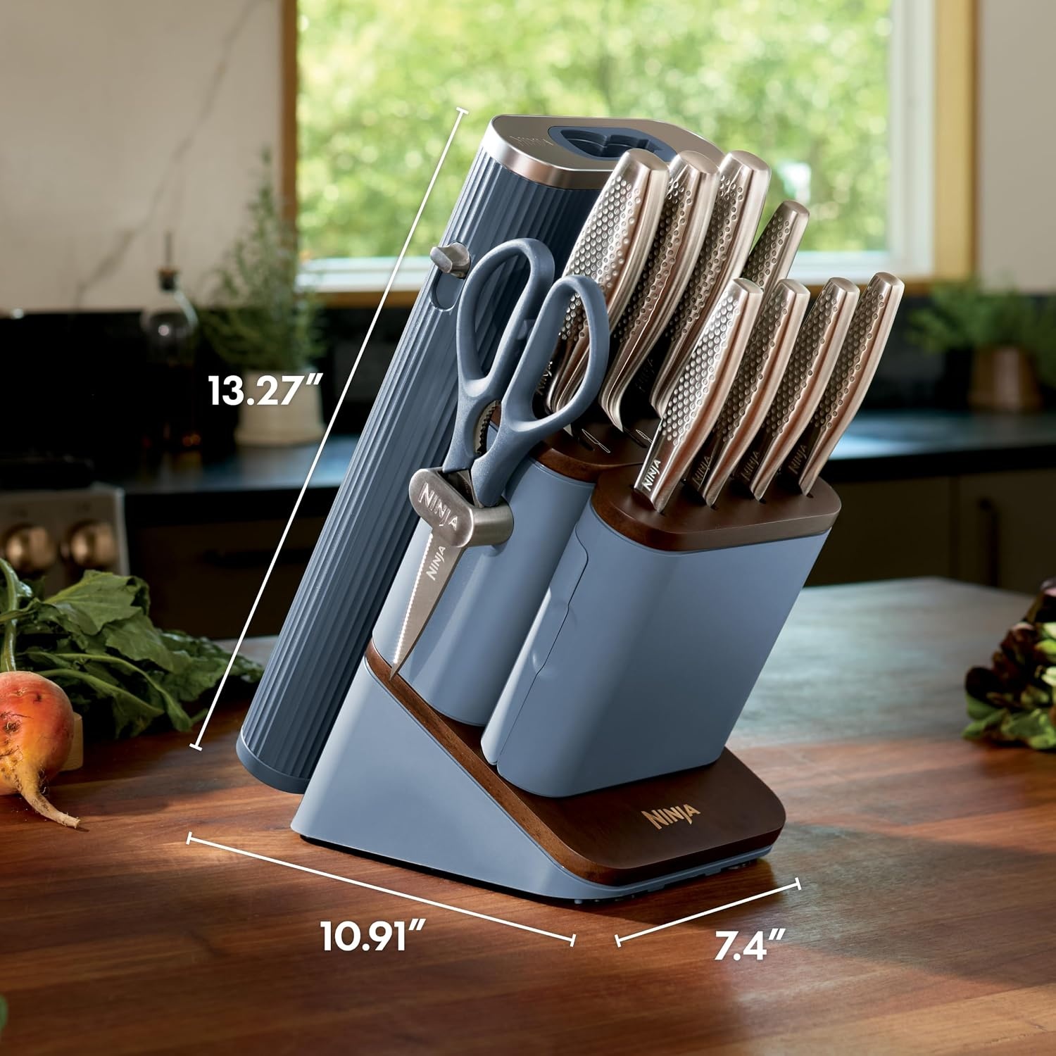 image:imageNinja Premium 11pc Knife Set Removable Sharpener Slate WK62011BK3Slate
