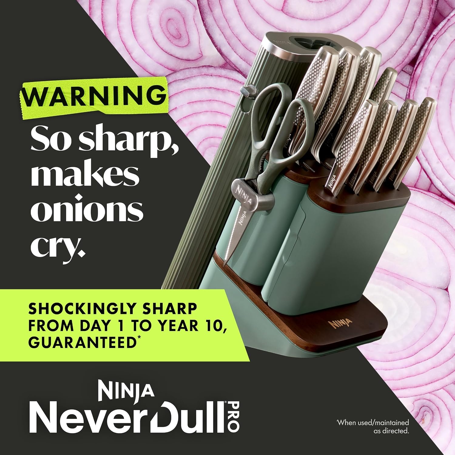 image:imageNinja Premium 11pc Knife Set Removable Sharpener Slate WK62011BK3Slate