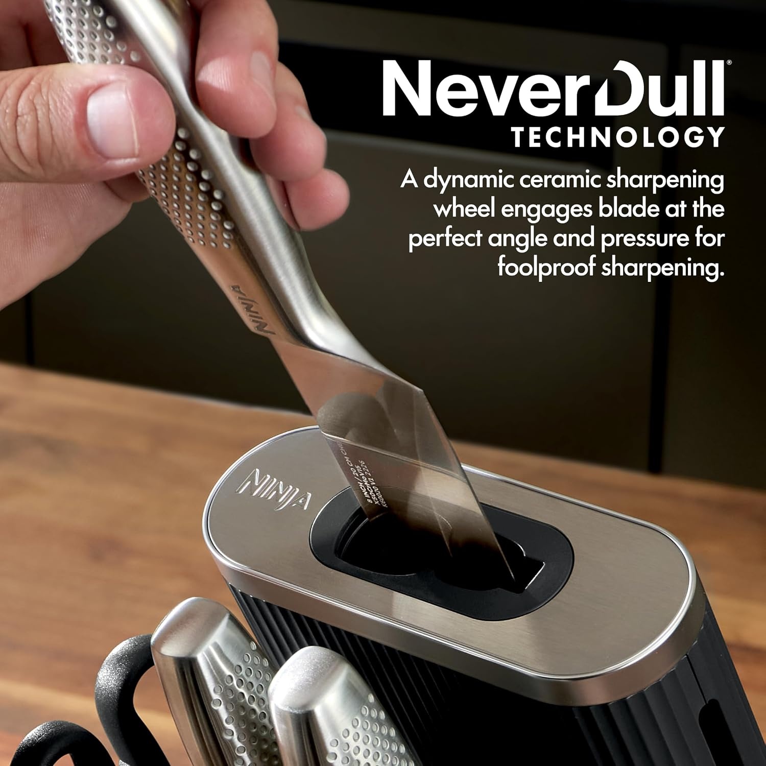 image:imageNinja Premium 11pc Knife Set Removable Sharpener Slate WK62011BK3Slate