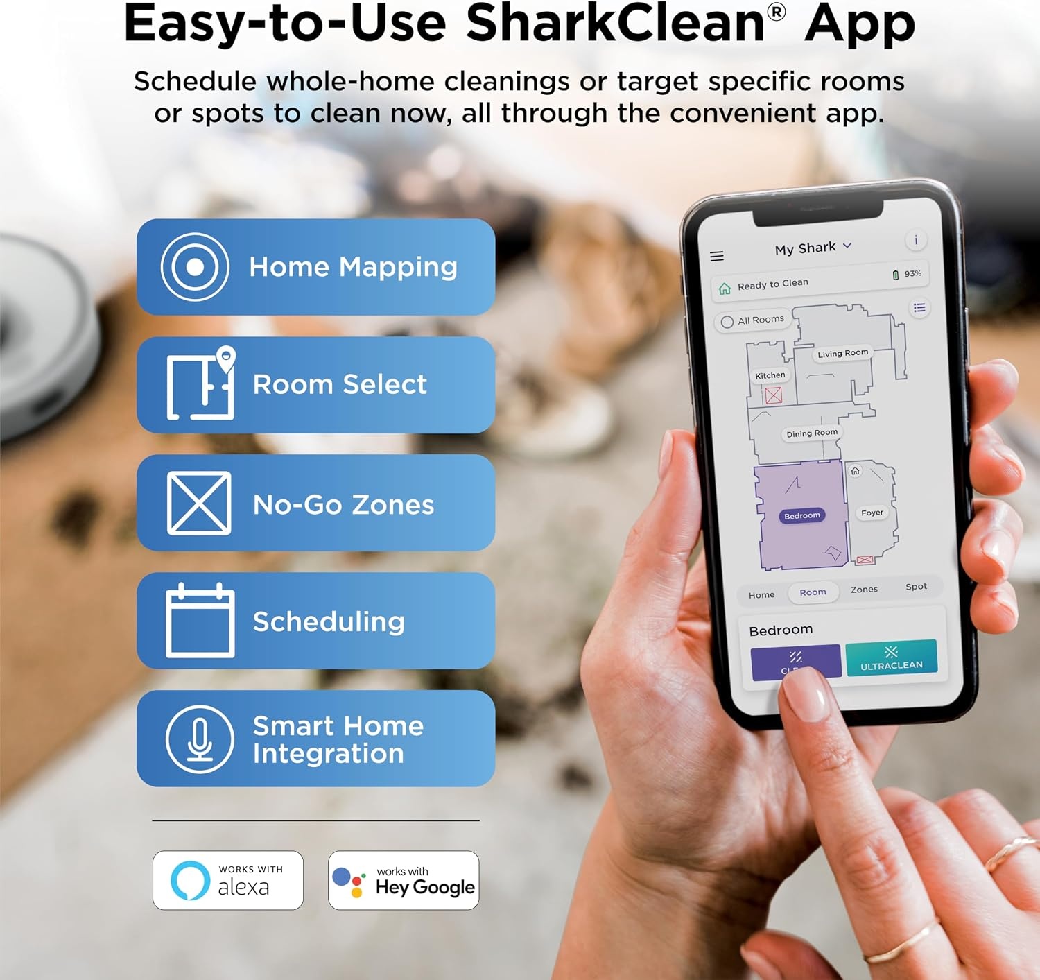 image:imageShark AV2501S AI Ultra Robot Vacuum with Matrix Clean Home Mapping 30Day Capacity HEPA Bagless Self Empty Base Perfect for Pet Hair Wifi Dark GreyBlackSilver