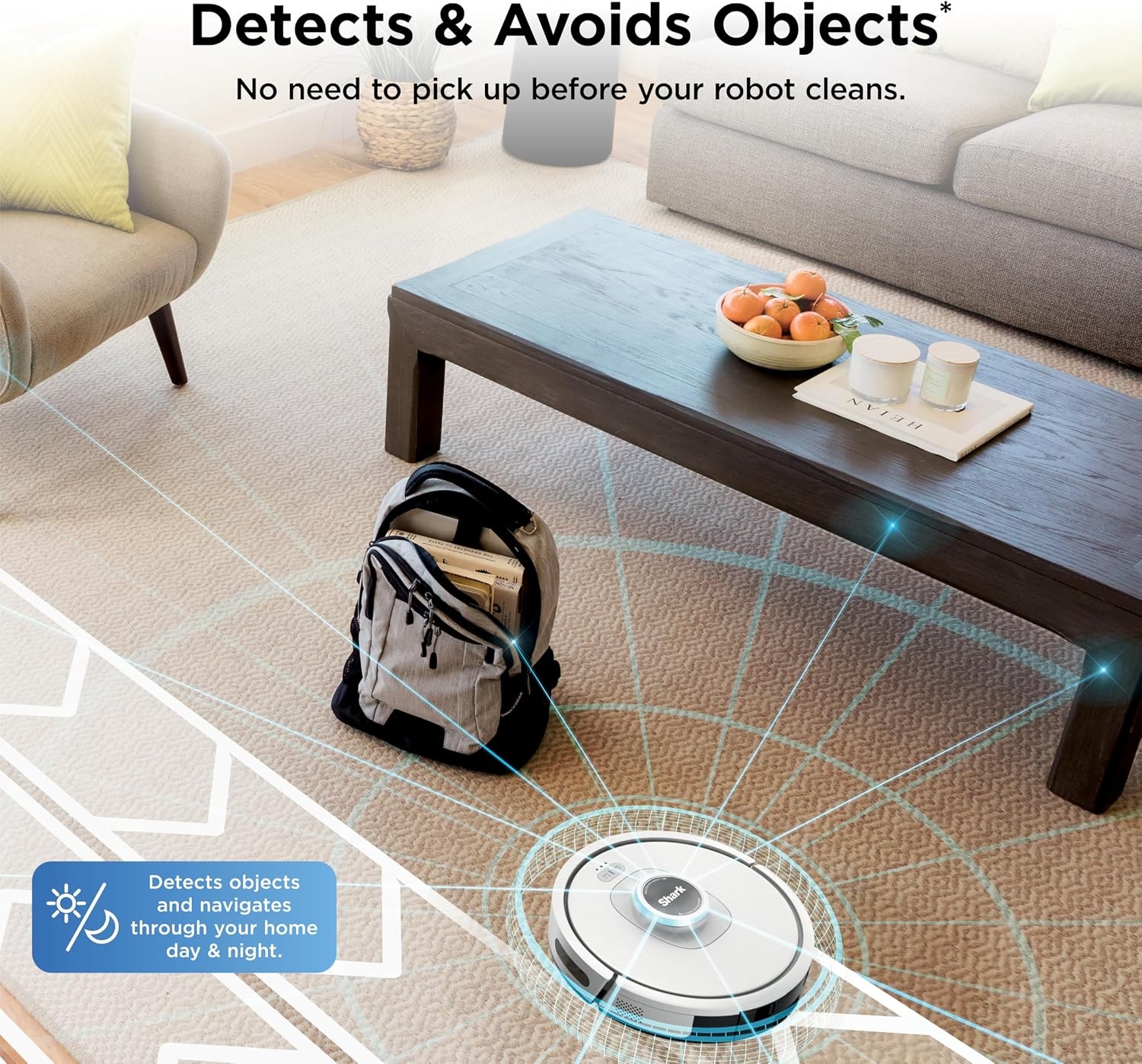 image:imageShark AV2501S AI Ultra Robot Vacuum with Matrix Clean Home Mapping 30Day Capacity HEPA Bagless Self Empty Base Perfect for Pet Hair Wifi Dark GreyBlackSilver