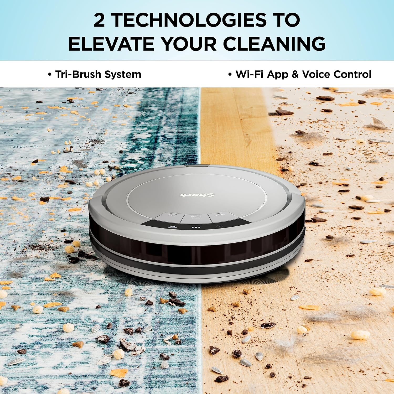 image:imageShark AV2501S AI Ultra Robot Vacuum with Matrix Clean Home Mapping 30Day Capacity HEPA Bagless Self Empty Base Perfect for Pet Hair Wifi Dark GreyWhite