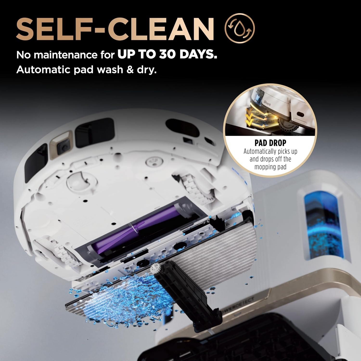 image:imageShark AV2501S AI Ultra Robot Vacuum with Matrix Clean Home Mapping 30Day Capacity HEPA Bagless Self Empty Base Perfect for Pet Hair Wifi Dark GreyWhiteWhite