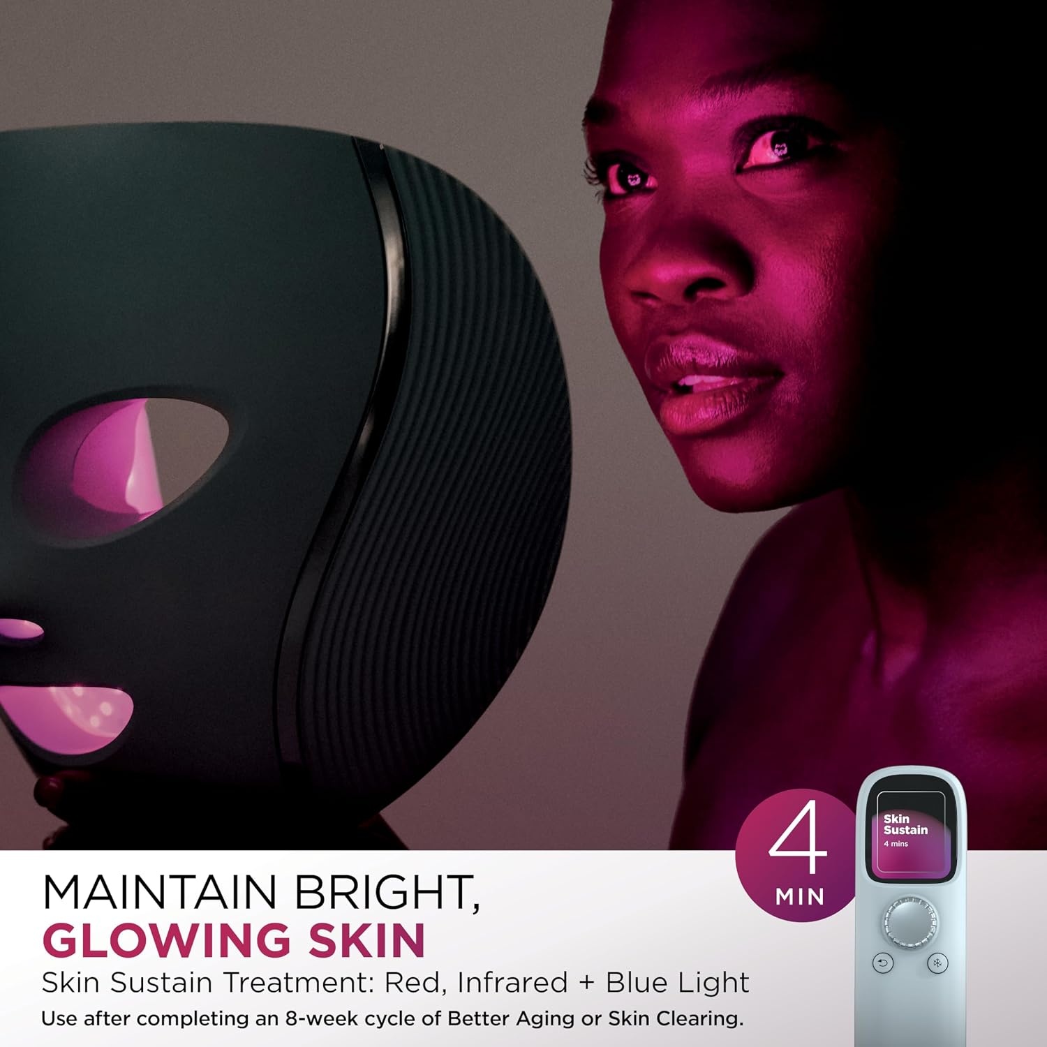 image:imageShark CryoGlow LED Face Mask Red Light Therapy UnderEye Cooling FW312PKLilac Chill